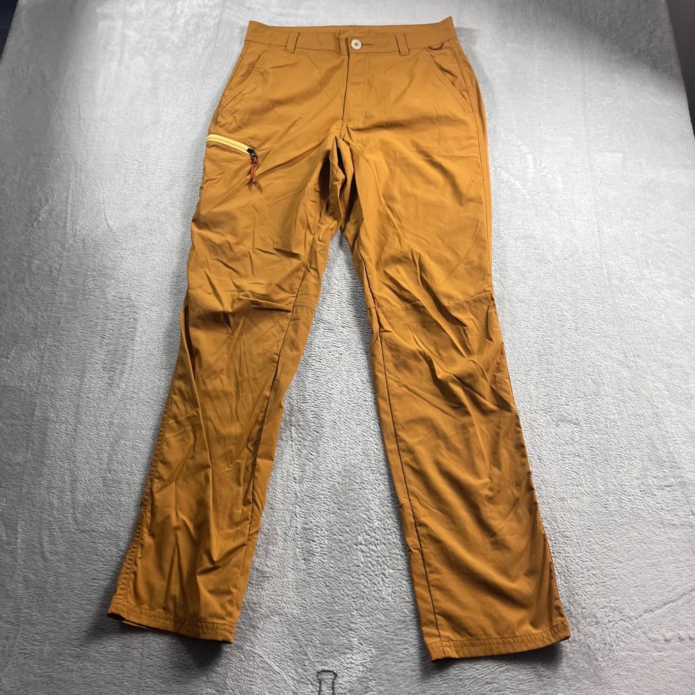 REI Co-op Mens Trailmade Pants 30x32 Ochre Brown Hiking Outdoor Trousers